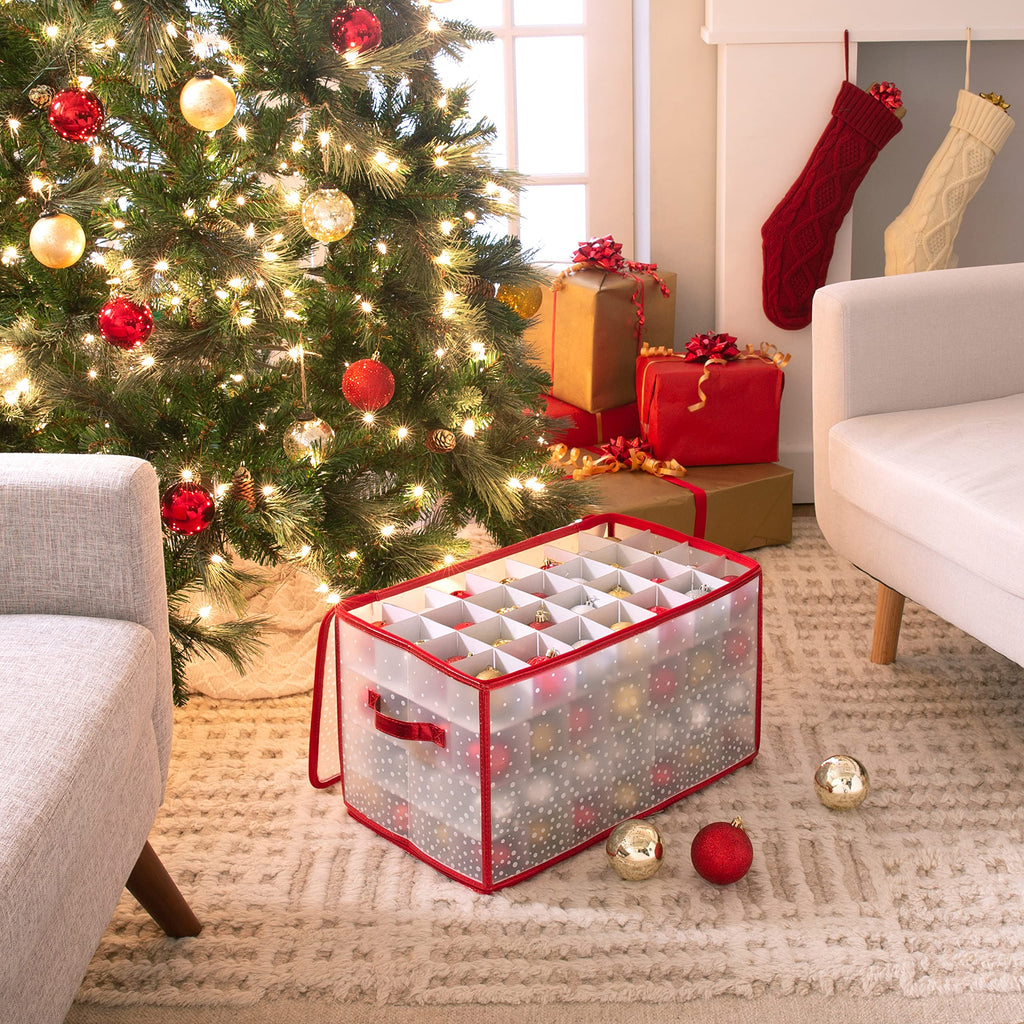 Simplify Organizer Container, Holds Total Of 224 Amongst 2 Bags, 2.5    Slots, Durable, See Through For Easy Viewing Ornament St