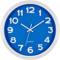 Bernhard Products Blue Wall Clock 12.5 Inch Silent Non-Ticking Modern Stylish Quartz Clocks for Home Kitchen Office Bedroom Boy