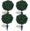 BLONYUVC Artificial Boxwood Ball Bush 27 Tree UV Resistance Rated with Spike. Easy to Push in The Ground.Plant Looks Great in a 