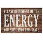Luvadian Funny Welcome Mats For Front Door - Please Be Mindful Of The Energy You Bring Into This Space, Check Your Energy Door M
