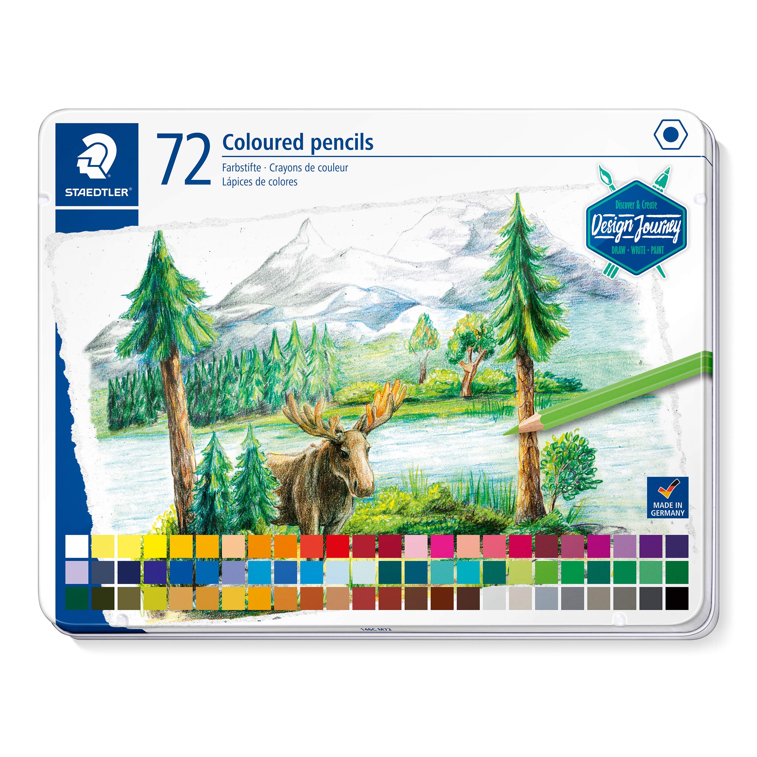 Staedtler Design Journey 146C M72 Tin Of 72 Assorted Coloured Pencils