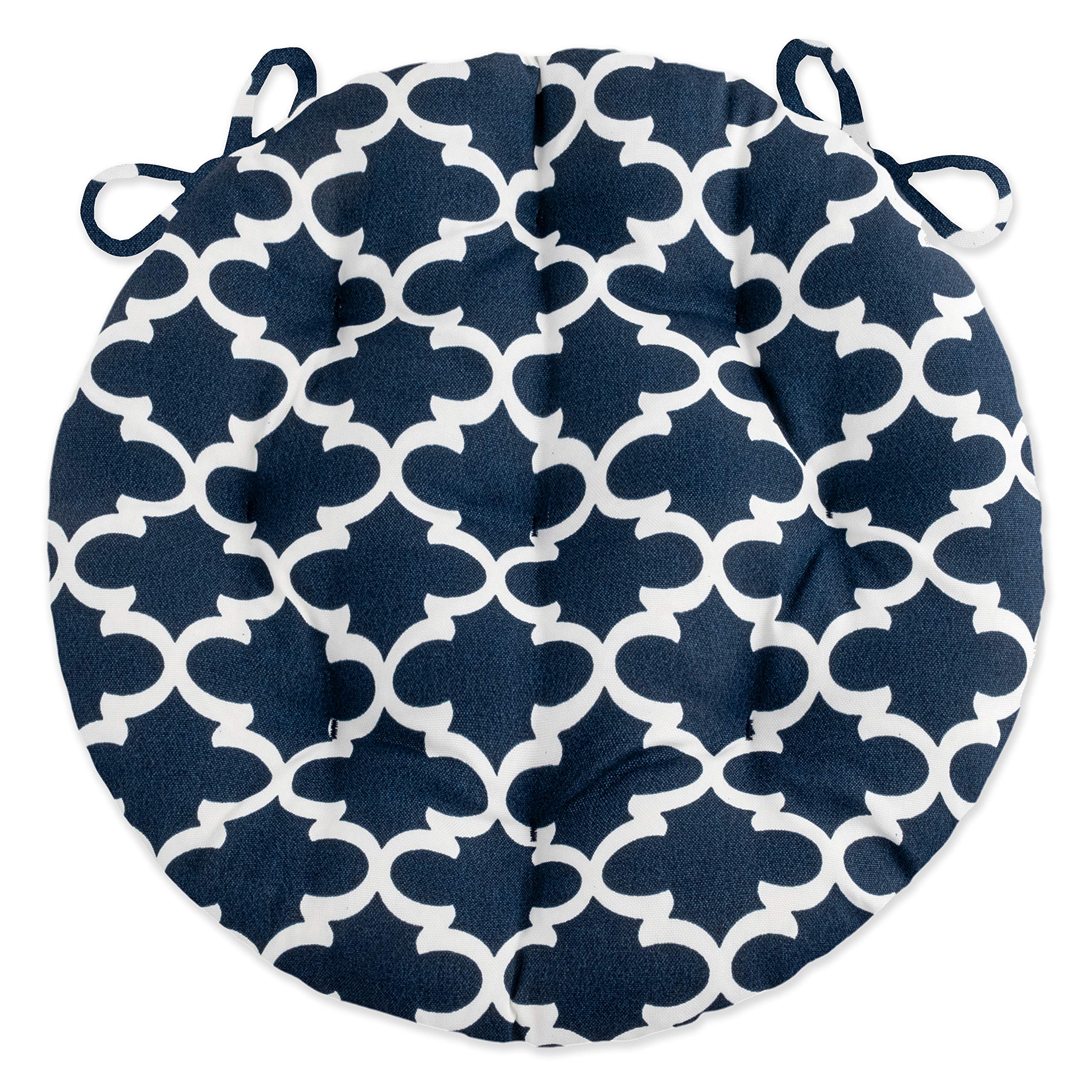 Barnett Home Decor 16' Round Chair Cushion - Fulton Navy - Indoor - Outdoor: Fade Resistant, Water Resistant, Stain Resist - La