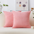 Home Brilliant Pink Pillow Covers 60X60 Cm Set Of 2 Plush Velvet Corduroy Throw Euro Pillow Sham Soft Pillow Cover For Daily Gif