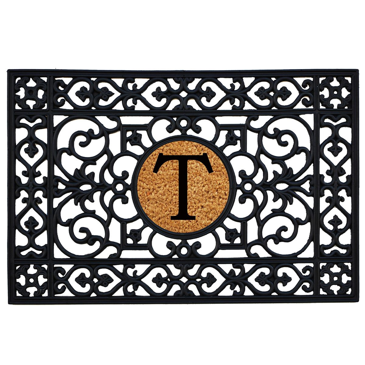 Calloway Mills 160012436T Rubber Monogram Insert Doormat, 2' X 3' (Letter T)