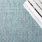 Safavieh Courtyard Collection 6'7' X 9'6' Grey/Aqua Cy8235 Indoor/-Outdoor Waterproof Easy-Cleaning Patio Backyard Mudroom Area-Rug
