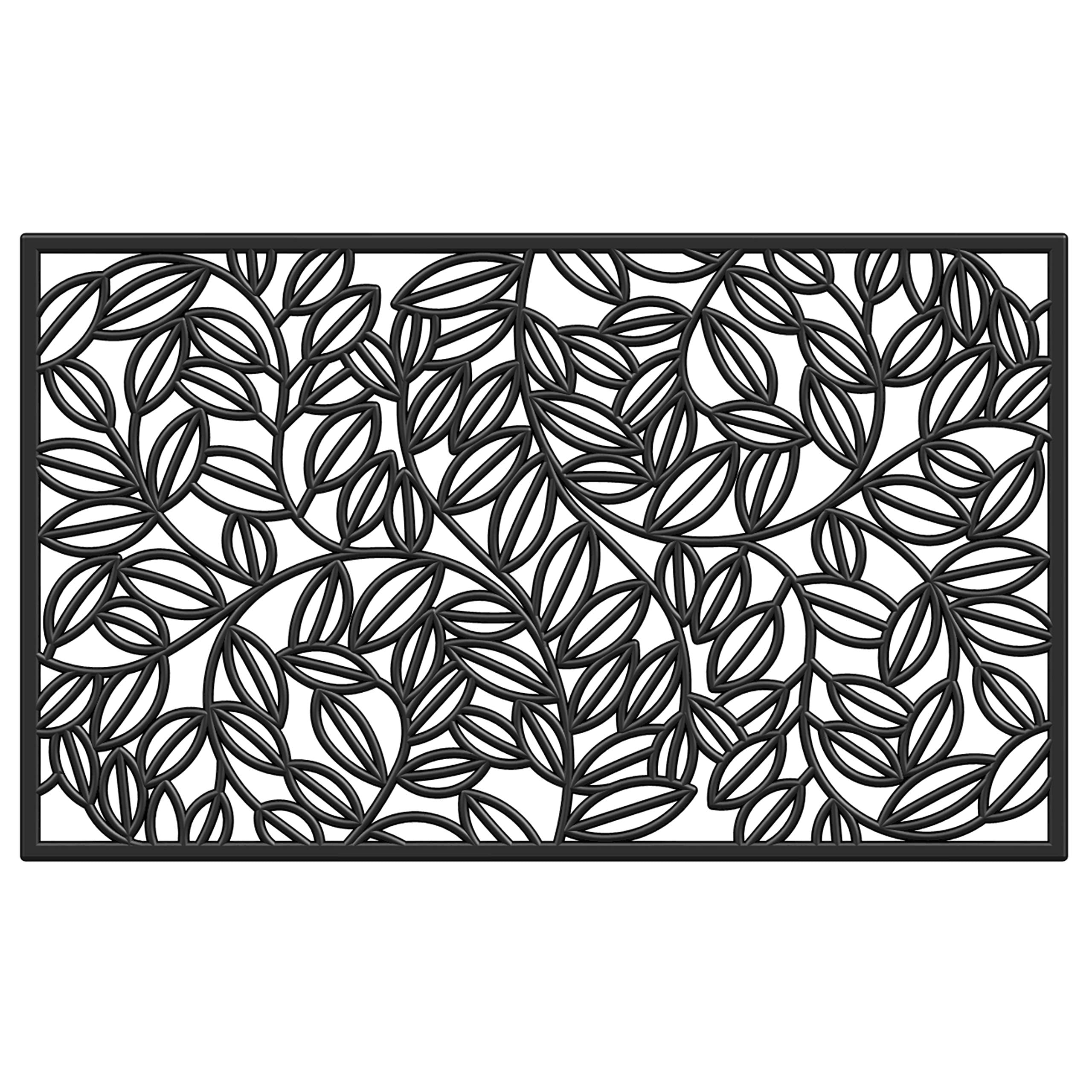 Calloway Mills Az103751830 Lilac Vine Rubber Doormat, 18' X 30', Black