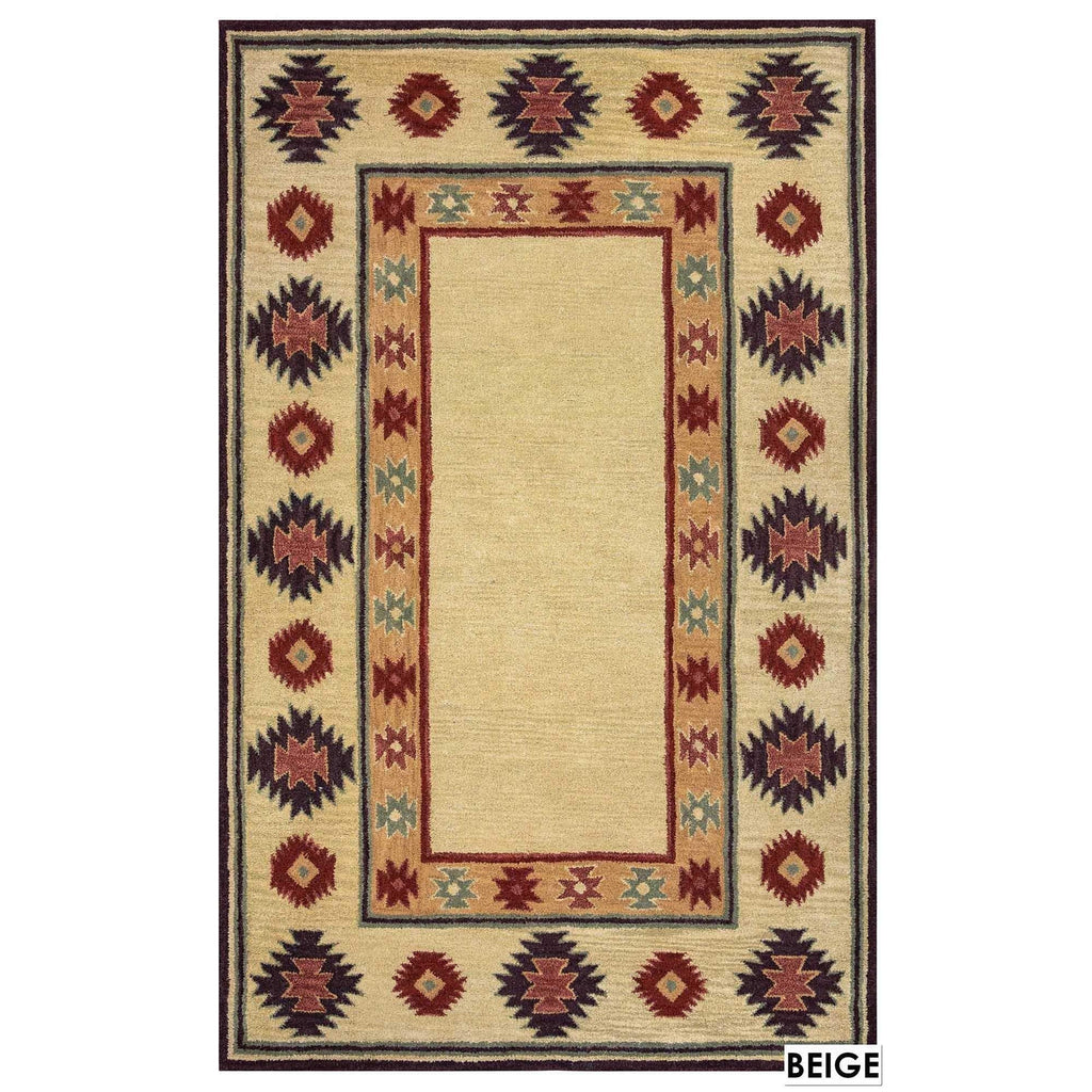 Rizzy Home Alora Decor Ryder 3' X 5' Tribal Tan/Sage/Navy/Burgundy Hand-Tufted Area Rug