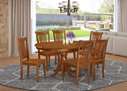 East West Furniture PORT7-SBR-W 7 Piece Room Set Consist of an Oval Kitchen Table with Butterfly Leaf and 6 Dining Chairs, 42x60 Inch