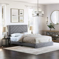 Boyd Sleep Barcelona Upholstered Platform Bed with Headboard and Durable Mattress Foundation with Strong 14 Wood Slat Supports, No BoxSpring Required: Queen, Gray