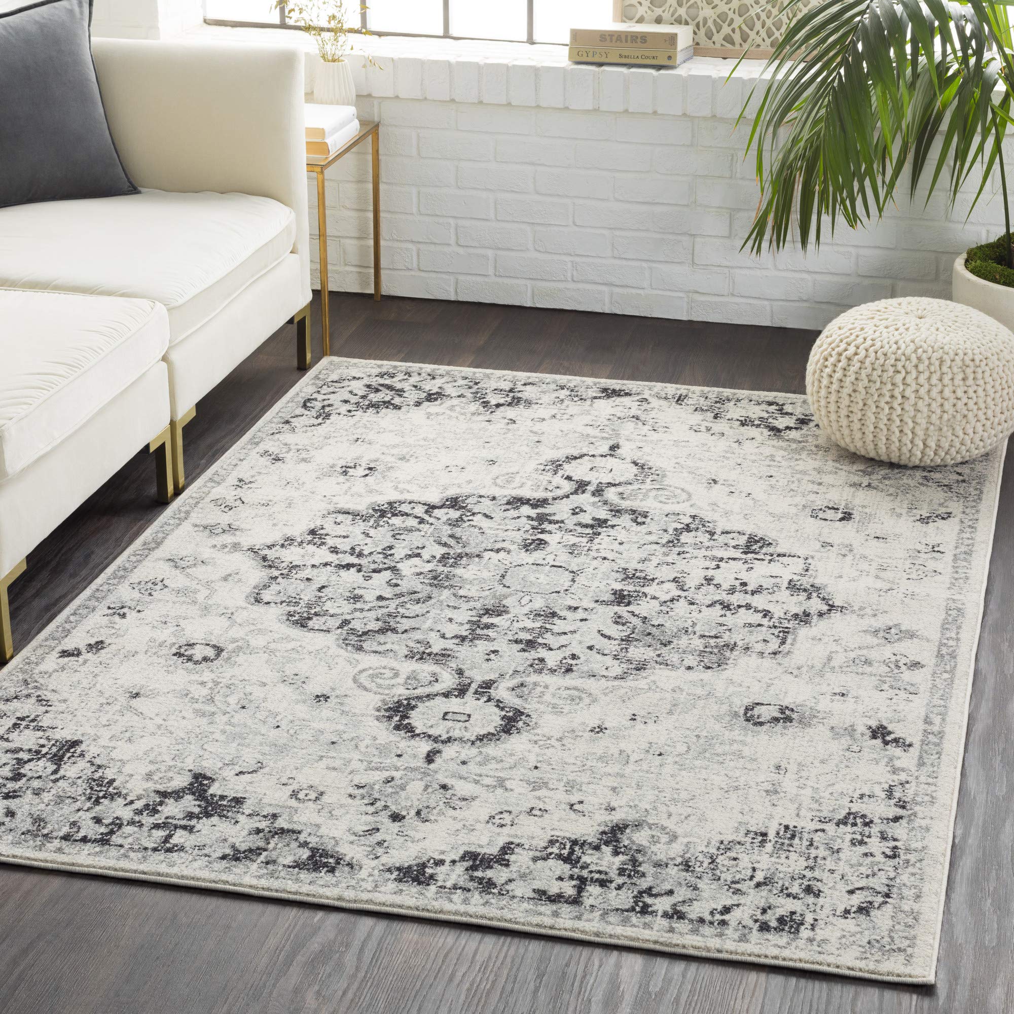 Livabliss Odelia Vintage Bohemian Area Rug,53 x 73,Black