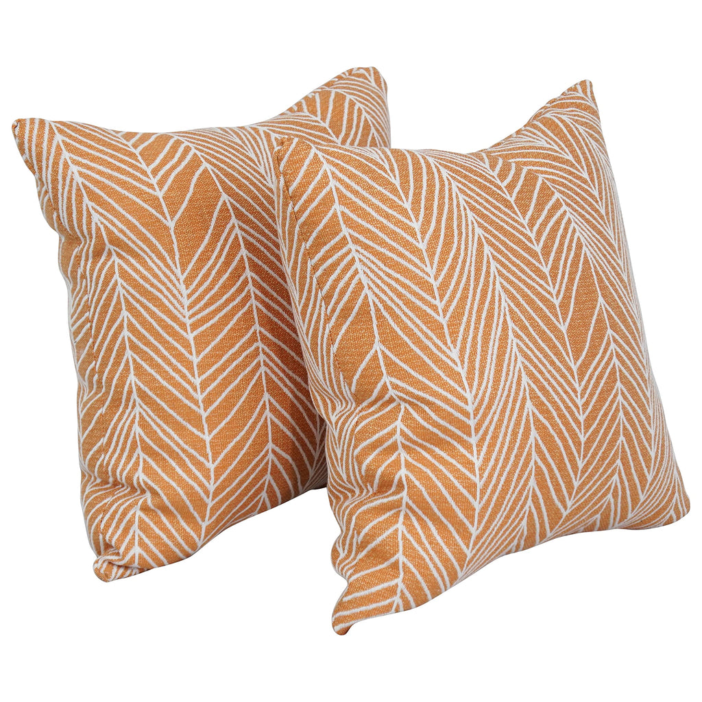 Blazing Needles Square Polyester Jacquard Throw Pillows, 17", Demeter Bitter 2 Count