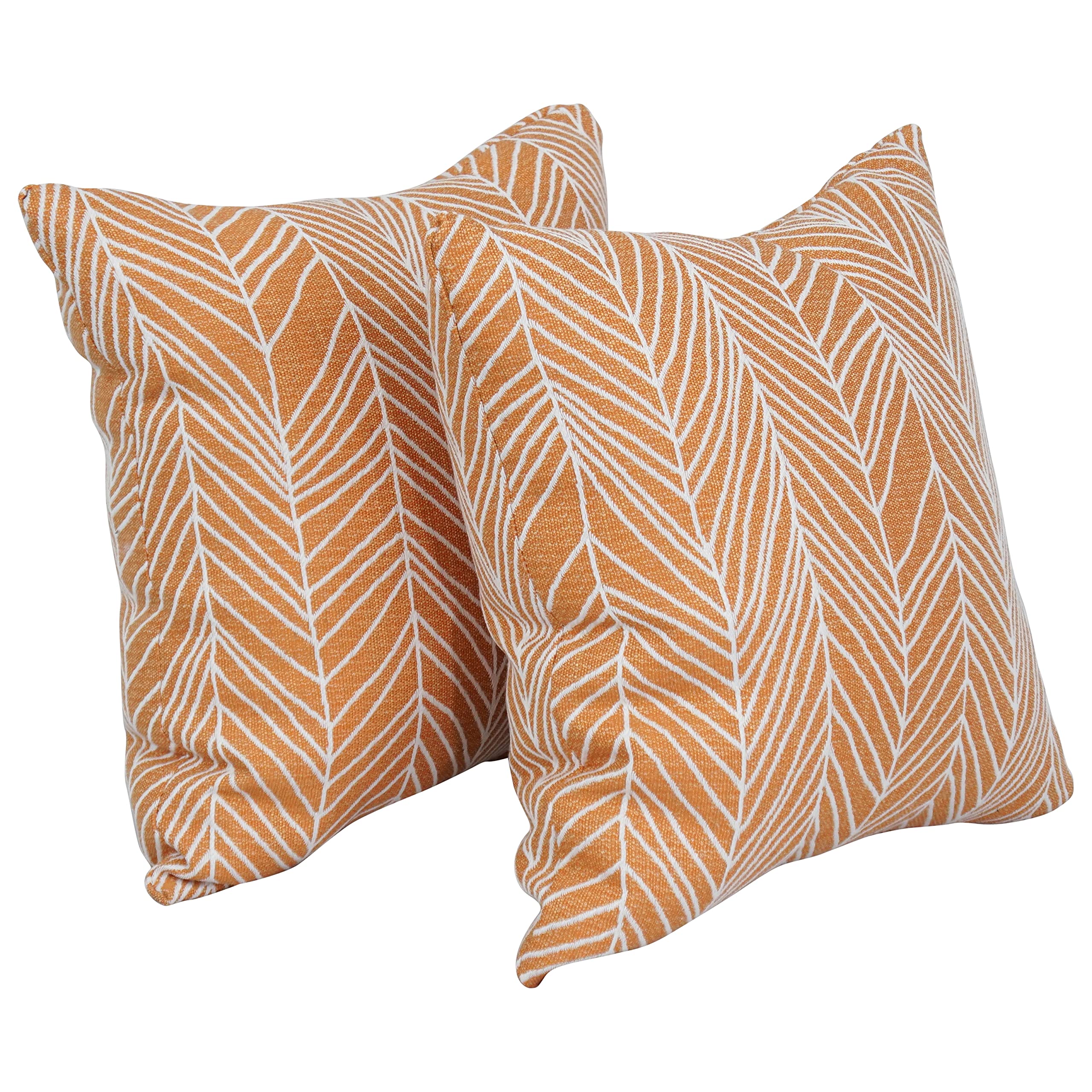 Blazing Needles Square Polyester Jacquard Throw Pillows, 17", Demeter Bitter 2 Count