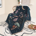 Shesyuki Boho Throw Blanket Reversible Cotton Bohemian Tapestry Hippie Room Decor Double Sided (Mushroom 50'X60')