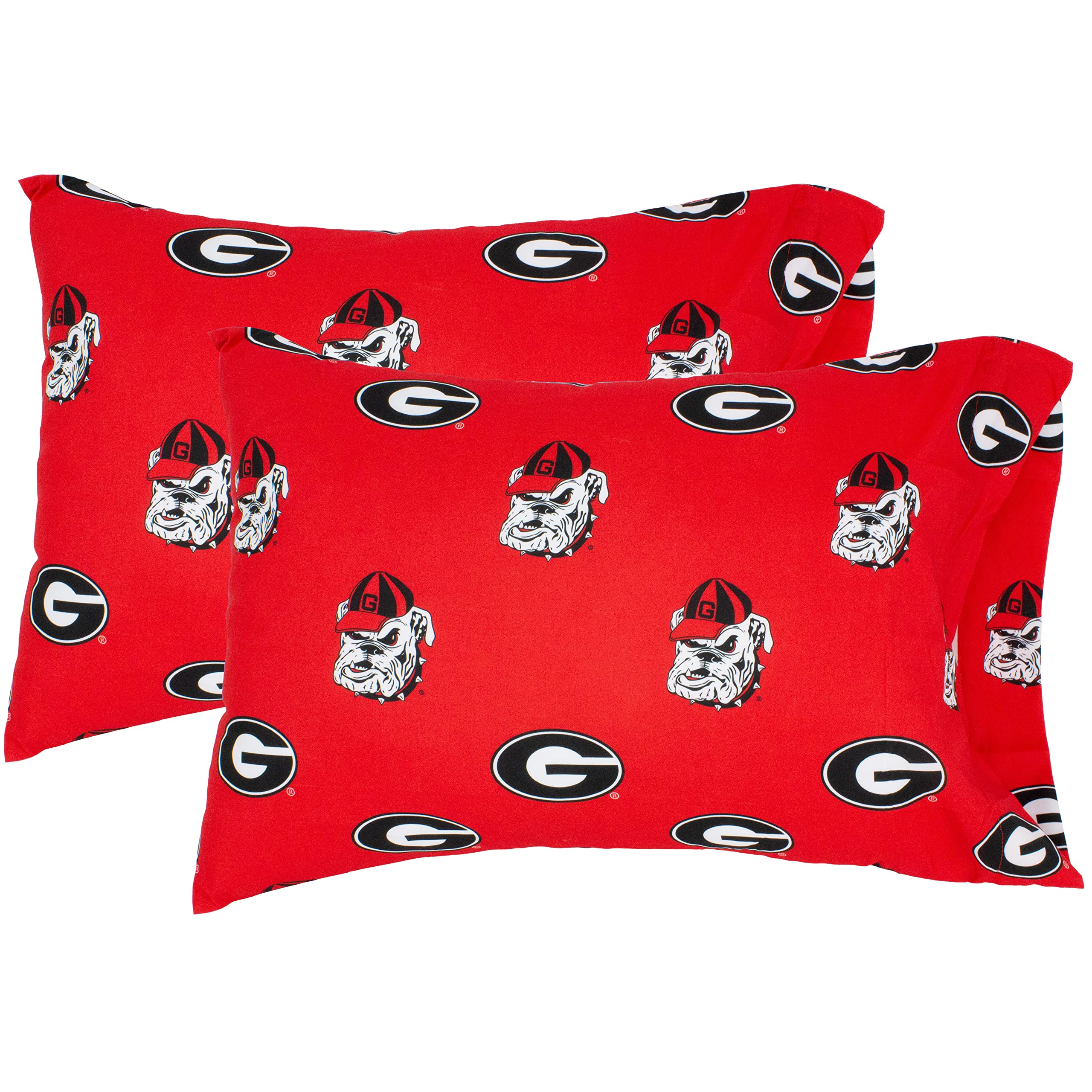 College Covers Everything Comfy Georgia Bulldogs Pillowcase Pair, King, 20' X 40', Includes 2 King Pillowcases