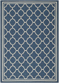Safavieh Courtyard Collection 6'7' X 9'6' Navy/Beige Cy6918 Trellis Indoor/ Outdoor Waterproof Easy Cleaning Patio Backyard Ar