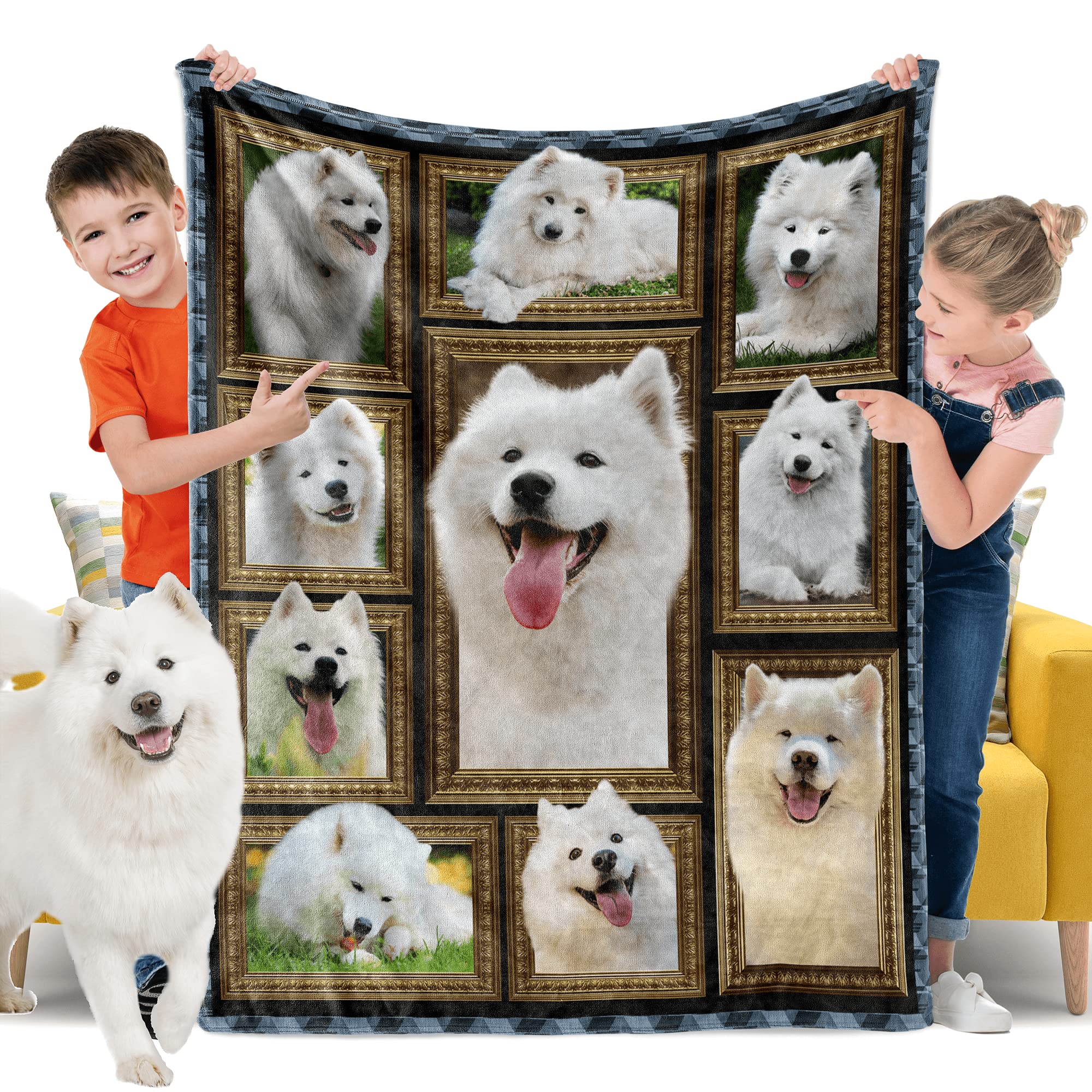 Samoyed Blanket For Kids Boys Girls, Samoyed Gifts For Samoyed Dog Lover, 40' X 50' Toddler Baby Blankets And Throws For Couch
