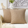 Home Brilliant Decoration Linen Set Of 2 Large Pillow Covers Cushion Covers For Living Room Couch Patio, 26X 26 Inch(66Cm), Natu