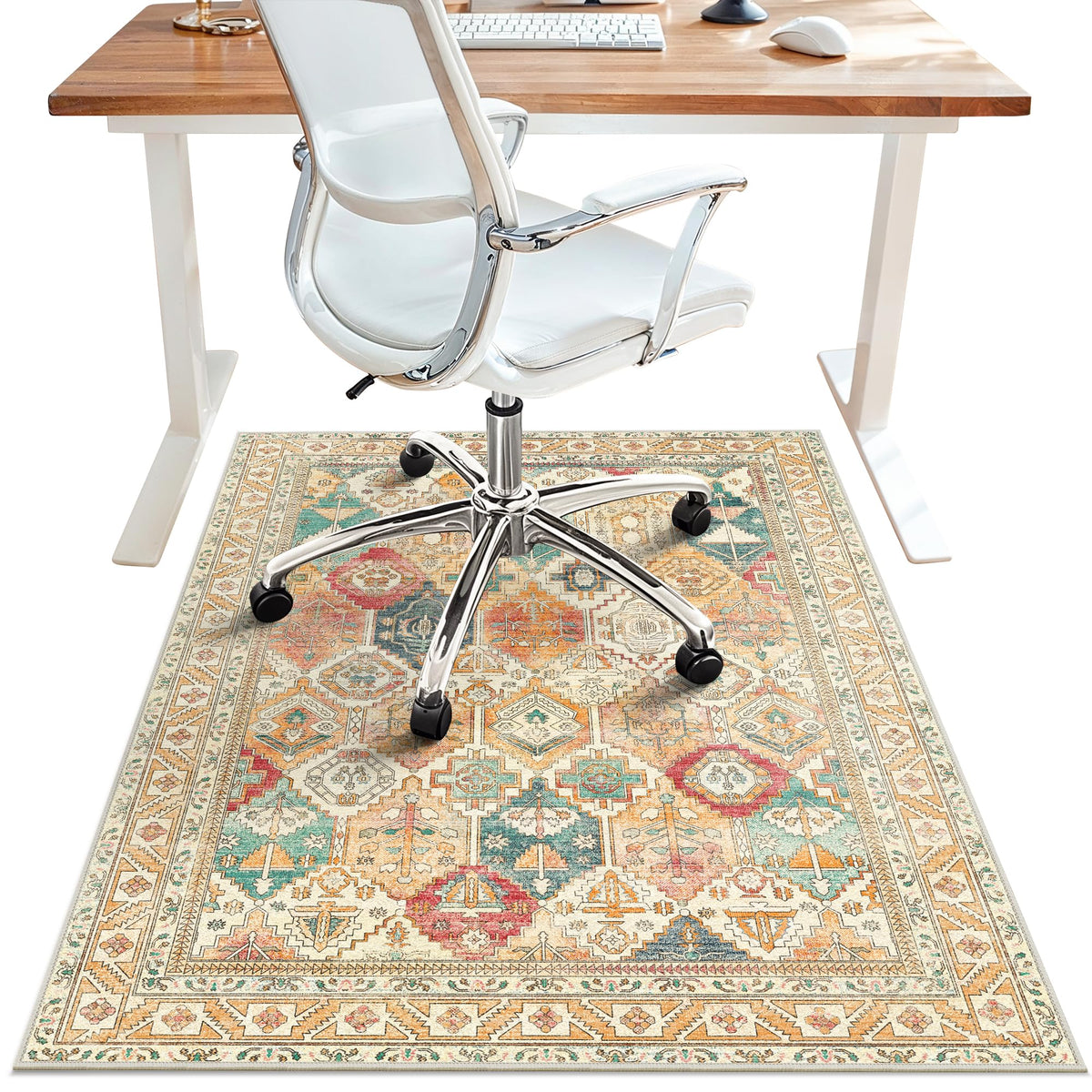 48'X60' Office Chair Mat For Hardwood Tile Floor, Under Desk Carpet Protector For Rolling Computer Chair Mat, Machine Washable