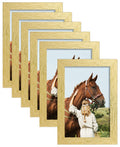 ELSKER&HOME 4x6 Picture Frame Gold Set of 6 - Multi Photo Frames Collage with HD Real Glass for Table Top or Wall Mount Display