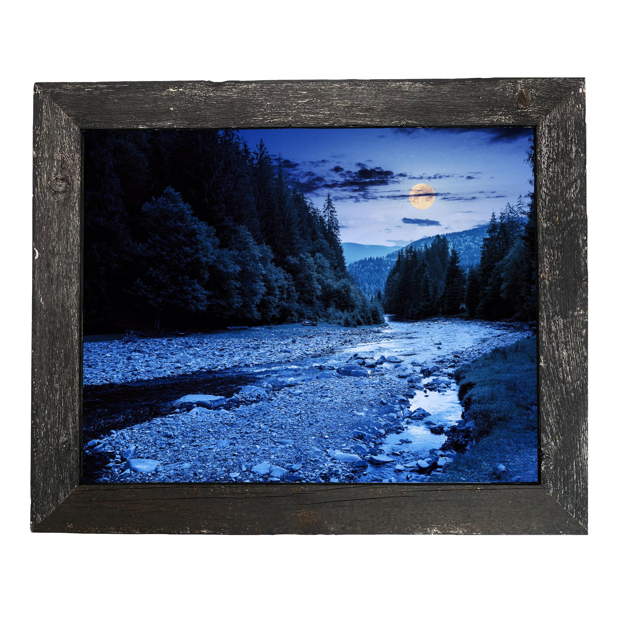Barnwoodusa | Farmhouse 24X36 Picture Frame | 1 1/2 Inch Molding | 100% Reclaimed Wood | Rustic | Smokey Black