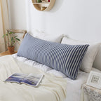 H Household Pillowcases, 100% Cotton Jersey Knit, Soft And Cozy, Wrinkle, Stain Resistant With Envelope Closure (Dark Blue Strip