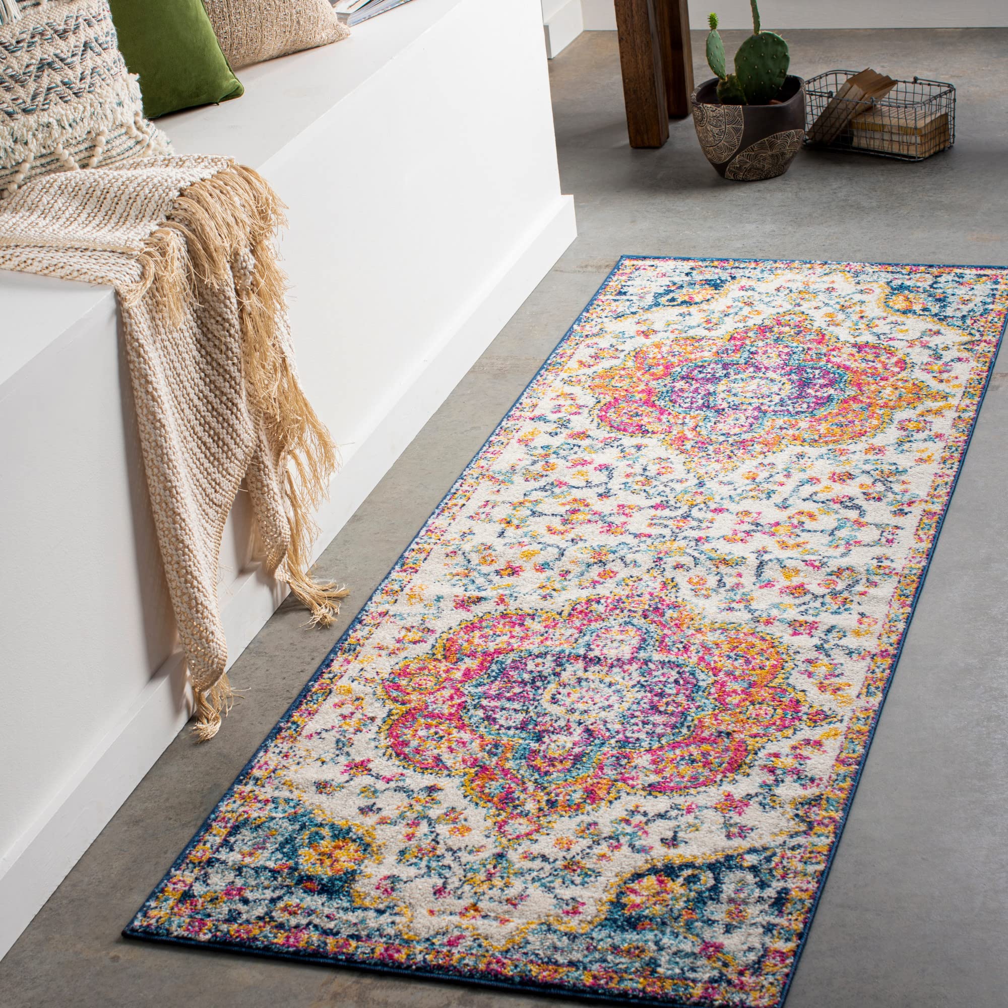Livabliss Romaine Vintage Medallion Runner Area Rug,2'7'' x 7'6'',Orange