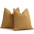 Zwjd Mustard Yellow Pillow Covers 22X22 Set Of 2 Chenille Pillow Covers With Elegant Design Soft And Luxurious Decorative Throw