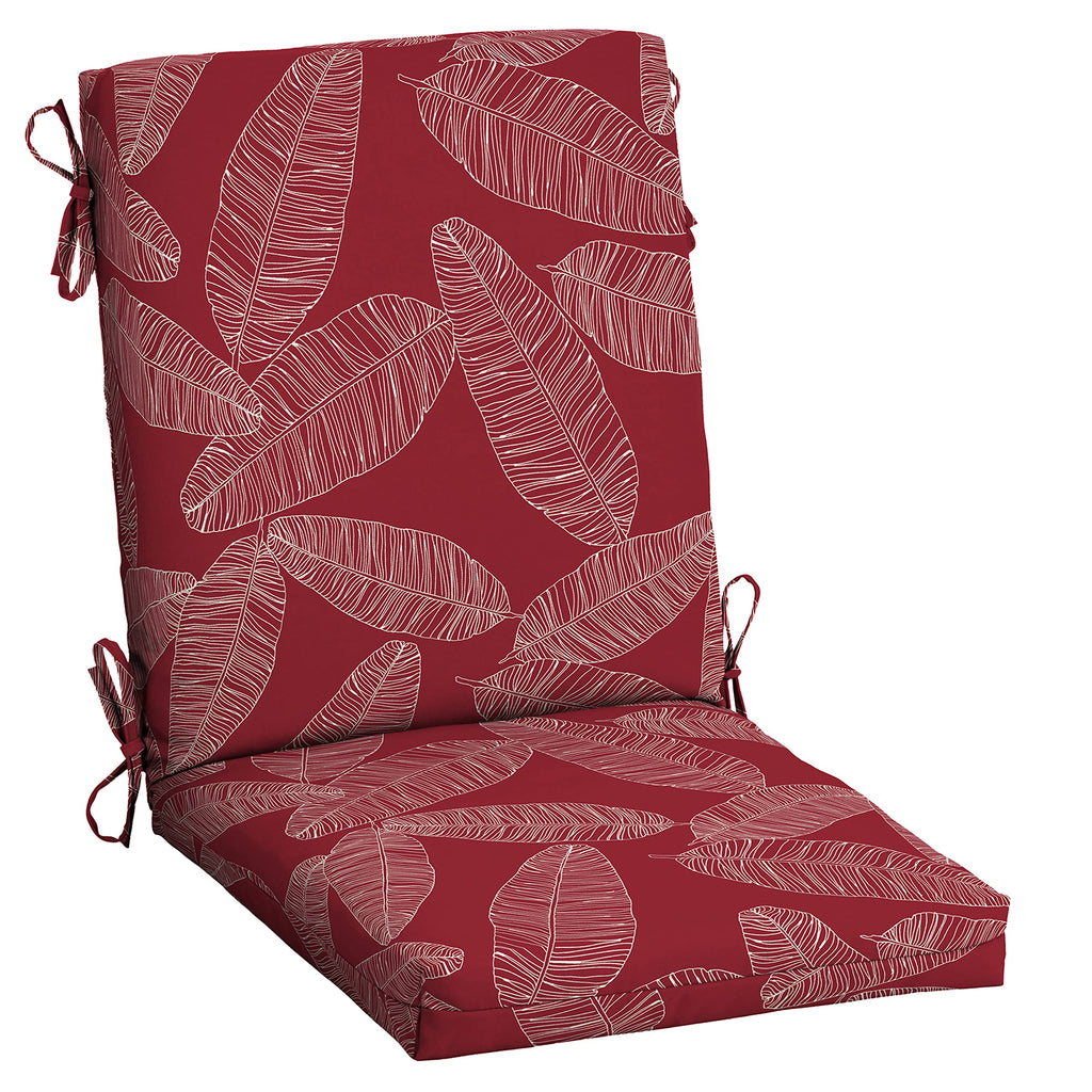 Arden Selections Outdoor Dining Chair Cushion 20 X 20, Rain-Proof, Fade Resistant 20 X 20, Red Leaf Palm