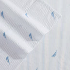 Nautica - Full Sheets, Cotton Percale Bedding Set, Casual Home Decor (Boat Stripe Pale Blue, Full)