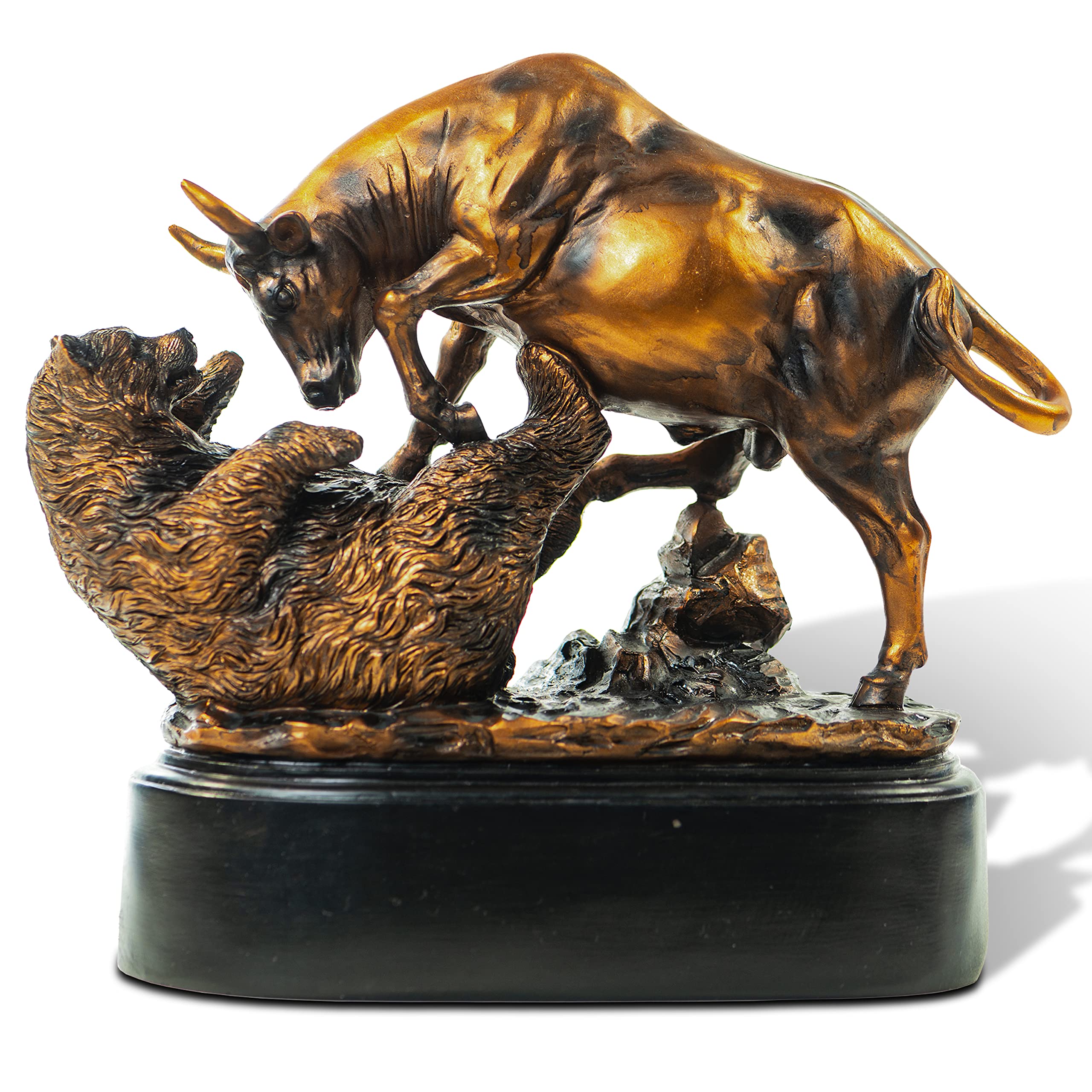 MEPERPER Bull and Bear Statue, Wall Street Bull Statue, Stock Market Gifts for Men, Gifts for Stock Market Lovers