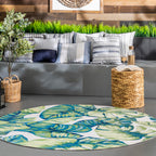 Nuloom Lisa Floral Indoor/Outdoor Accent Rug, 4' Round, Multi