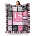 Atokker 15 Quinceanera Gifts Blanket, Gifts For 15 Year Old Girls, 15 Year Old Girl Gifts For Birthday, 15Th Birthday Gifts For