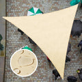 Colourtree 13' X 13' X 18.4' Custom Size Beige Tadt12 Triangle Waterproof Sun Shade Sail Upf50 Canopy Awning Shelter, 95% Uv Blo
