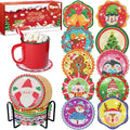 12 Days of Christmas Advent Calendar Diamond Painting Coasters, DIY Crafts Gem Diamond Art Kits for Adults, Elderly Parents, Chr
