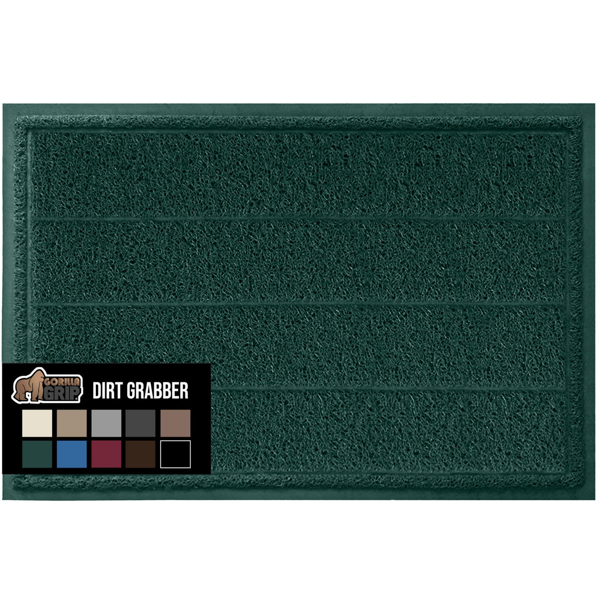 Gorilla Grip Dirt Grabber Mesh Door Mat, Low-Profile, Stain And Fade Resistant Heavy Duty Quick Dry Striped Doormat, Mats For Indoor Or Outdoor Entry, Shoe Scraper, Garage Entrance Mat, 35X23, Green