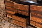 Coaster Home Furnishings 2-Drawer Accent Cabinet Black Walnut and Gold