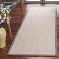 SAFAVIEH Natural Fiber Collection Runner Rug - 26 x 8, Marble & Khaki, Border Sisal Design, Easy Care, Ideal for High Traffic 