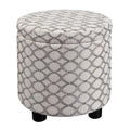 Convenience Concepts Designs4Comfort Accent Storage Ottoman 15.75 - Round Modern Upholstered Foot Stool with Tray Lid for Living