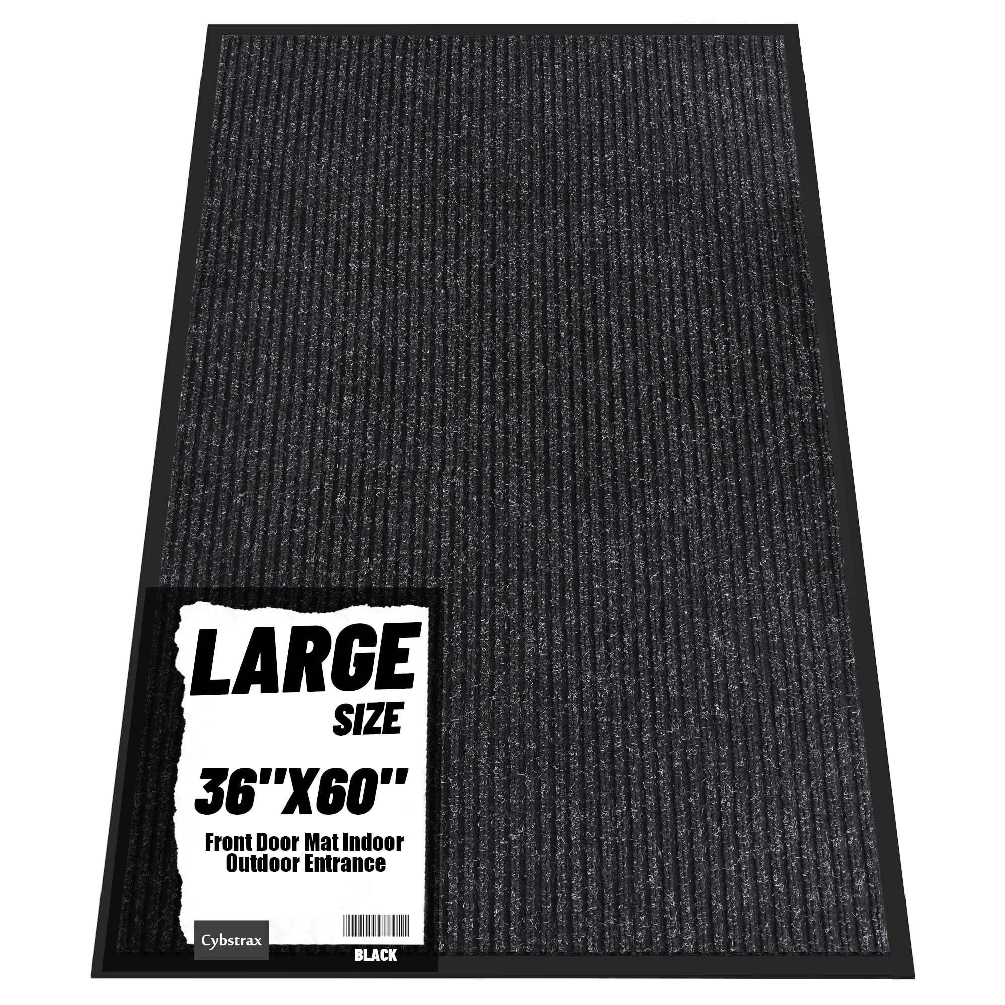 Front Door Mat Indoor Outdoor Entrance, 36 x 60 All-Season Heavy Duty Waterproof Doormat, Non-Slip Absorbent Entryway Mat, Easy 
