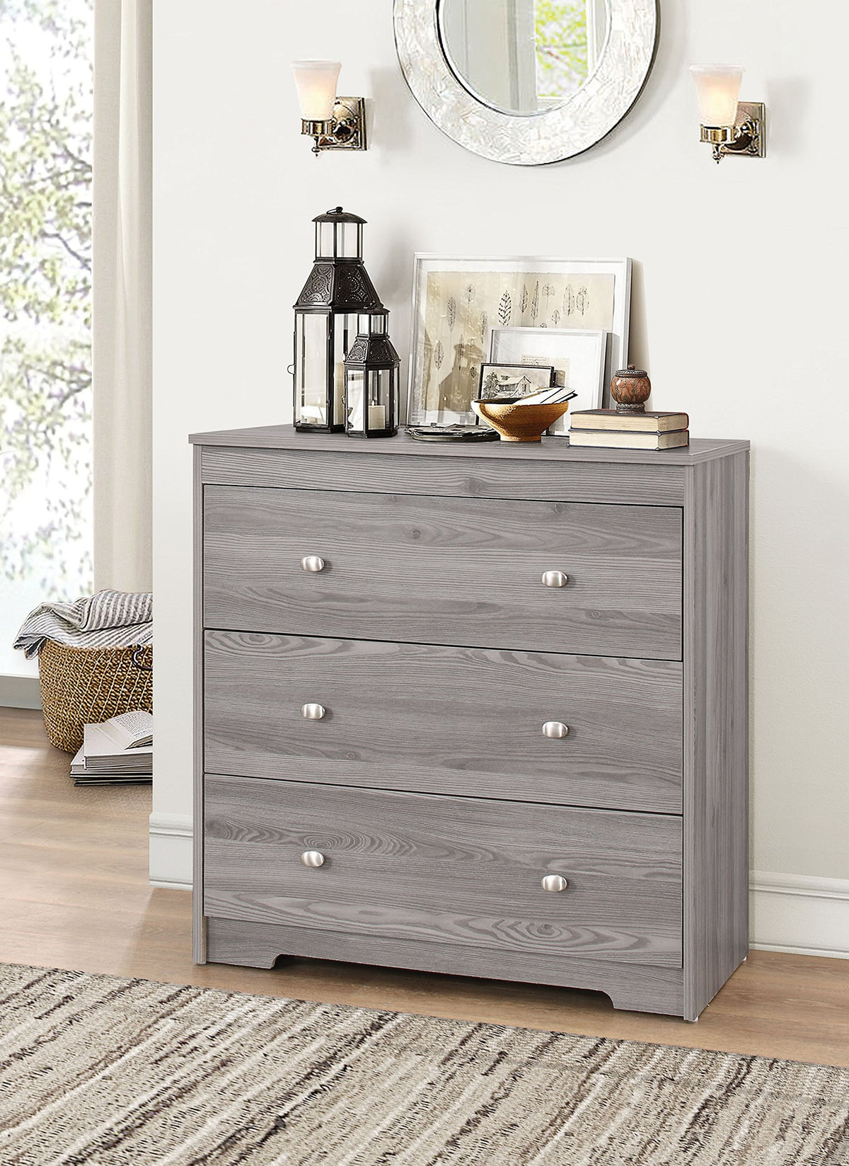 ACME Furniture Tashia 3-Drawer Chest, One Size, Gray Oak