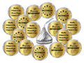Gold Foil Retirement Kisses Stickers, (Set of 216) Chocolate Drops Labels Stickers for Happy Retirement Party, Party Favors Deco