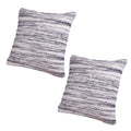 The Urban Port 18 x 18 Handcrafted Cotton Accent Throw Pillows, Woven Lined Design, Set of 2, Black, Gray, Beige, 2 Count