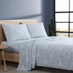 Wrangler - Queen Sheet Set, Silky & Lightweight Bedding Set, Paisley Luxurious Bedding Set, Yellowstone Inspired, Oeko-Tex Certified (Prairieland Paisley Blue, Queen)