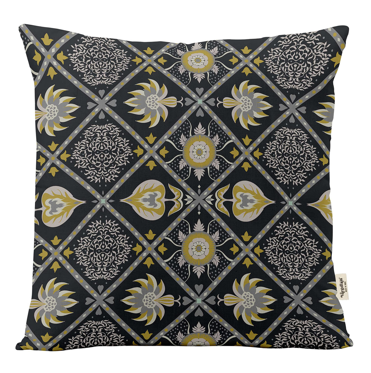 Vargottam Square Pillow Cover  Decorative Pillow Covers 24X24 Inches, Printed White & Black Theme Pillowcase, Decorative Square