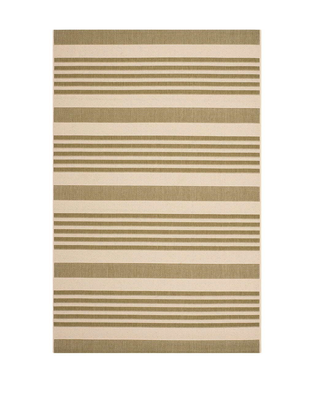 SAFAVIEH Courtyard Collection Area Rug - 5'3'' x 7'7'', Green & Beige, Stripe Design, Non-Shedding & Easy Care, Indoor/Outdoor &