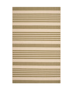 SAFAVIEH Courtyard Collection Area Rug - 5'3'' x 7'7'', Green & Beige, Stripe Design, Non-Shedding & Easy Care, Indoor/Outdoor &