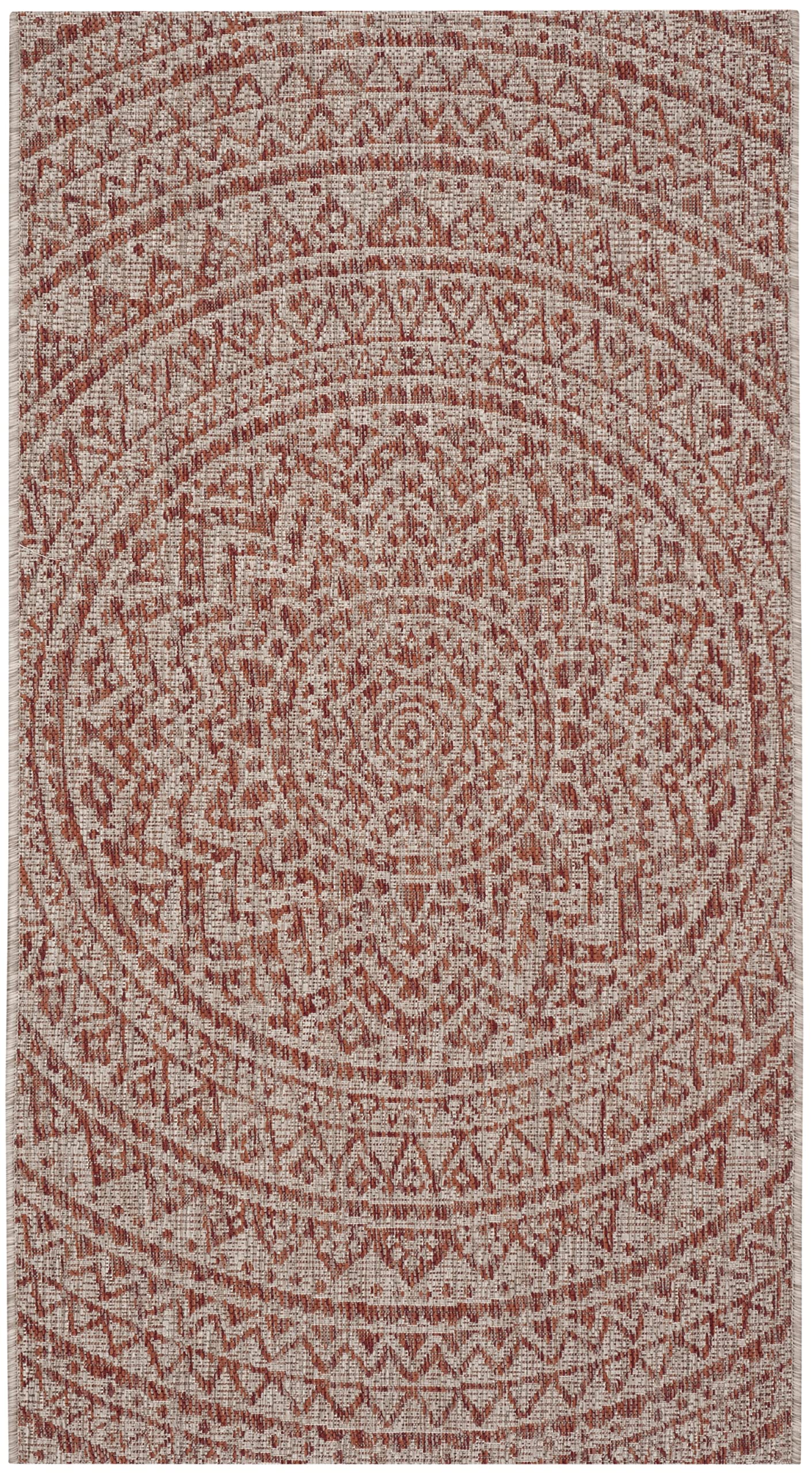 Safavieh Courtyard Collection 2'7' X 5' Light Beige/Terracotta Cy8734 Indoor/ Outdoor Waterproof Easy Cleaning Patio Backyard Mudroom Area Rug