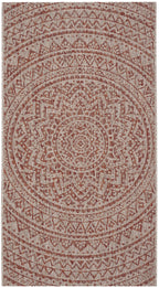 Safavieh Courtyard Collection 2'7' X 5' Light Beige/Terracotta Cy8734 Indoor/ Outdoor Waterproof Easy Cleaning Patio Backyard Mudroom Area Rug