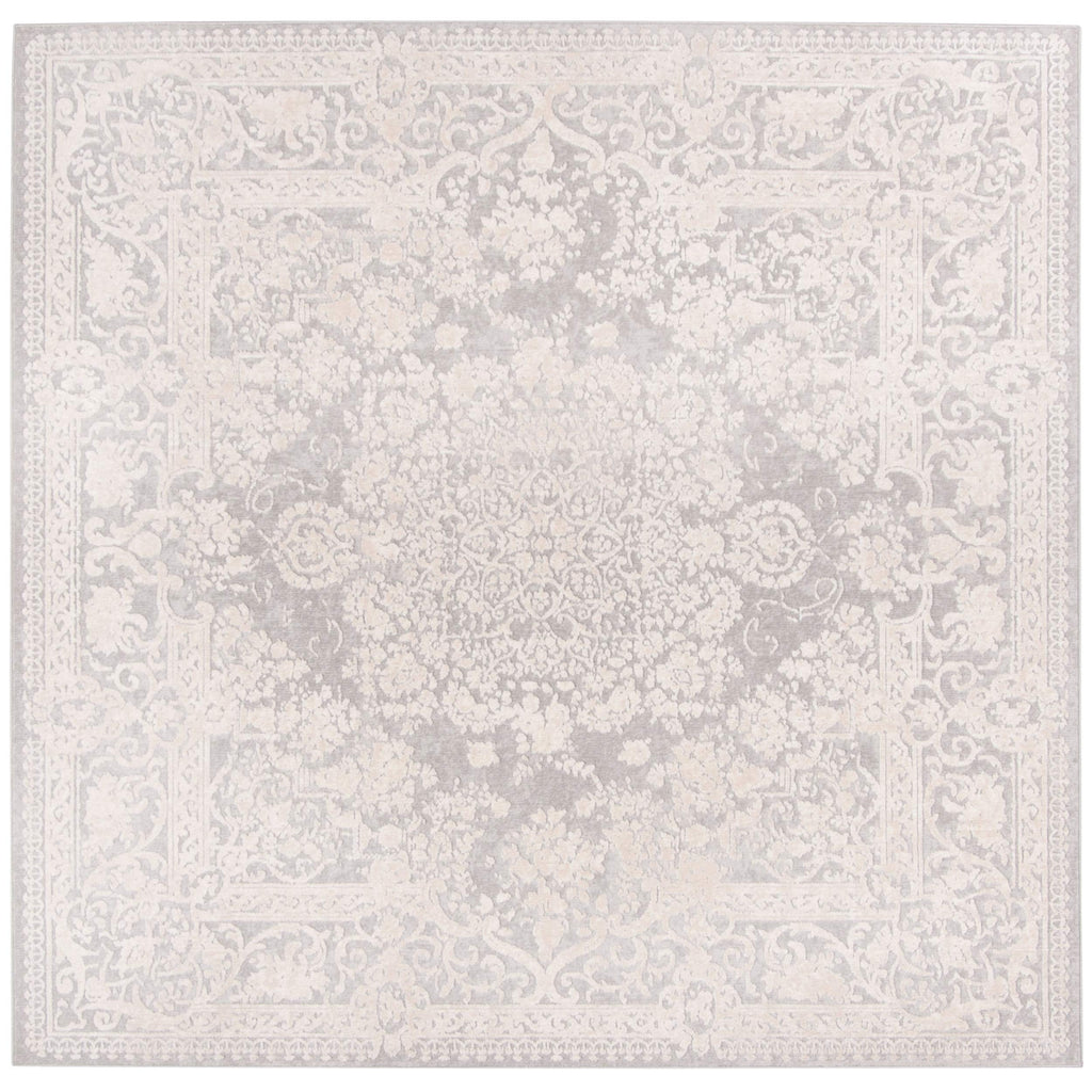 Safavieh Reflection Collection 5' Square Light Grey/Cream Rft664C Vintage Distressed Area Rug