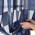 Ovzme Barry Navy Blue Curtains 54 Inches Long 2 Panels - Privacy Soft Checkered Light Filtering Sheer Drapes, Clip Textured Semi